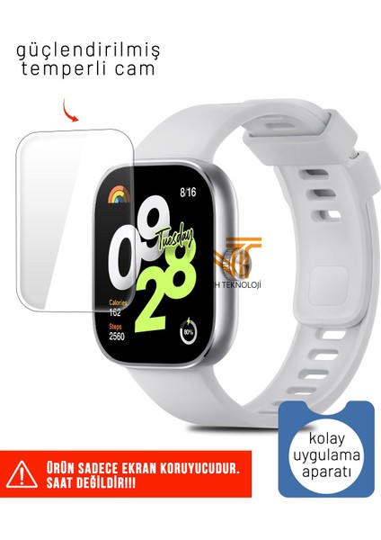 Xiaomi Redmi Watch 4 / Redmi Watch 5 Uyumlu Güçlendirilmiş Temperli Cam Ekran Koruyucu
