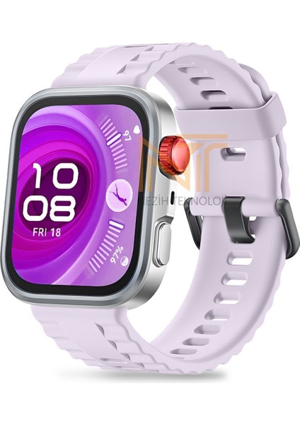 Huawei Watch Fit 4 Pro / Fit 4 / Fit 3 Uyumlu Siyah Tokalı Lansman Silikon Kordon