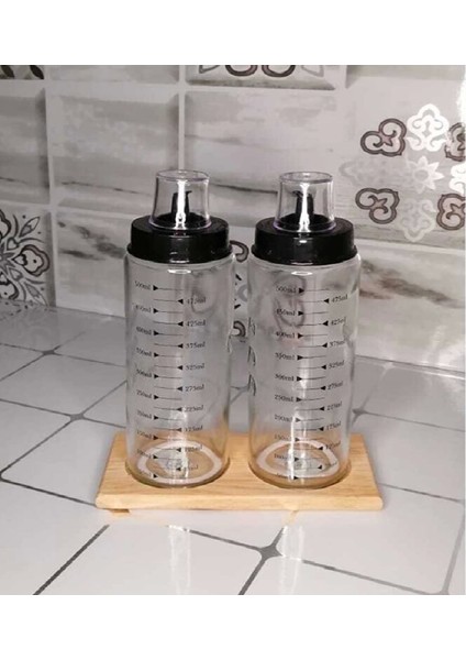 Ahşap Yağdanlık Altlığı -2 Bölmeli Yağlık Sosluk Standı (336336)