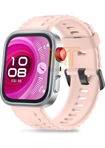 Huawei Watch Fit 4 Pro / Fit 4 / Fit 3 Uyumlu Siyah Tokalı Lansman Silikon Kordon