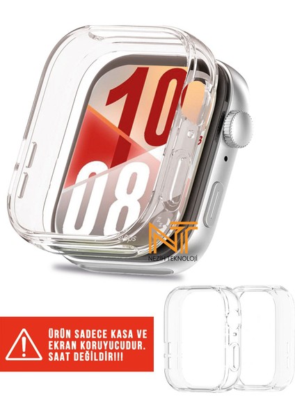 Huawei Watch Fit 4 Uyumlu Yumuşak Silikon 360 Tam Koruma Kasa ve Ekran Koruyucu