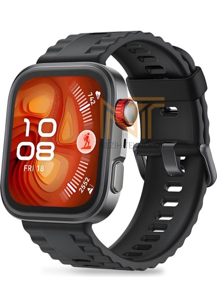 Huawei Watch Fit 4 Pro / Fit 4 / Fit 3 Uyumlu Siyah Tokalı Lansman Silikon Kordon