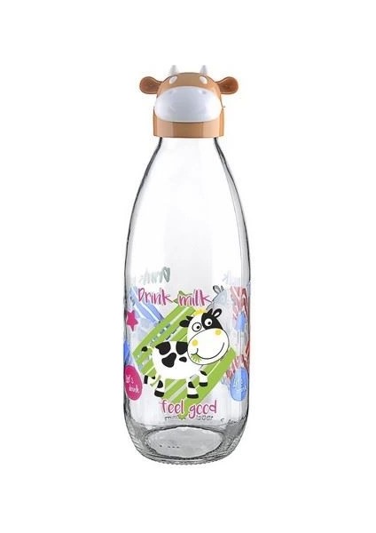 Inek Tasarımlı Sevimli Cam Suluk - Süt Şişesi 1000 ml (336336) fiyatları