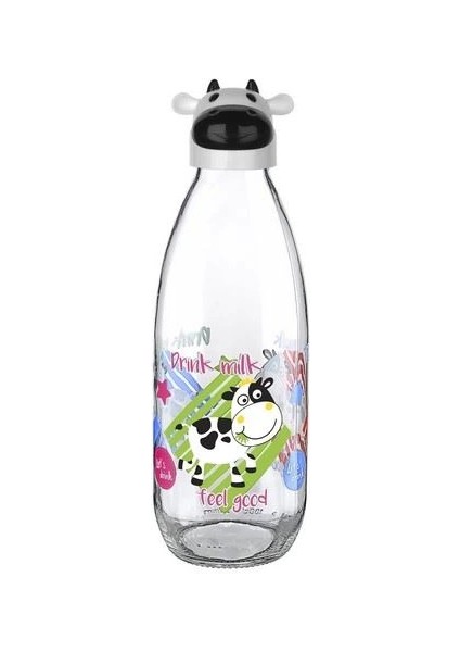 Inek Tasarımlı Sevimli Cam Suluk - Süt Şişesi 1000 ml (336336) modelleri