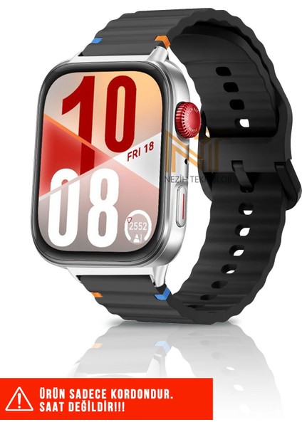 Huawei Watch Fit 3 / Fit 4 / Fit 4 Pro Uyumlu Wave Silikon Kordon 20MM