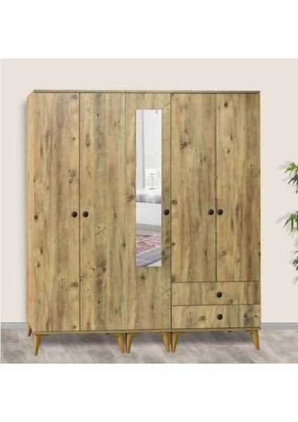 5 Kapılı Çam Dolap