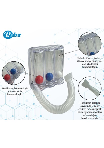 Solunum Egzersiz Cihazı, 3 Toplu Nefes Güçlendirme Aracı, Sağlık ve Fitness için indirimleri