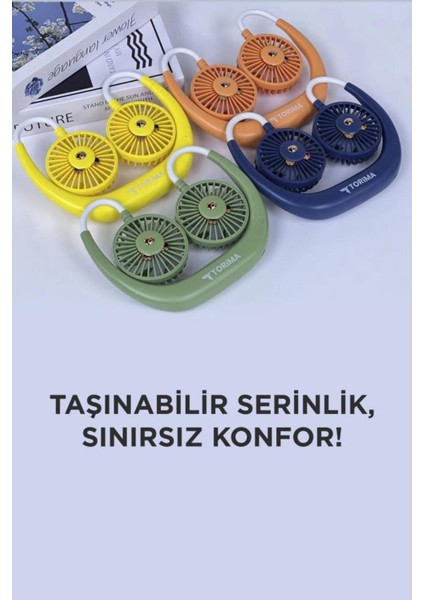 F-10 Mavi Eller Serbest Boyuna Asılabilir Şarjlı 3 Kademeli Vantilatör Klima Soğutucu Fan