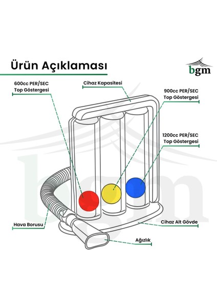 Yüksek Kaliteli Solunum Egzersiz Cihazı, Nefes Gücünü Artıran Pratik Aparat