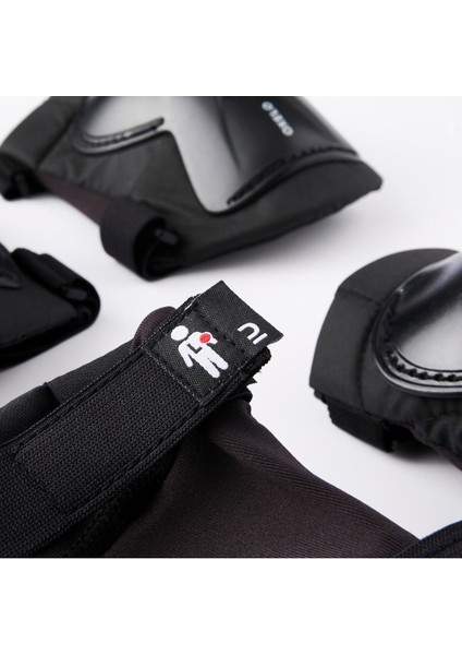 Çocuk Paten / Kaykay / Scooter 3x2 Destek Seti - Siyah - Play