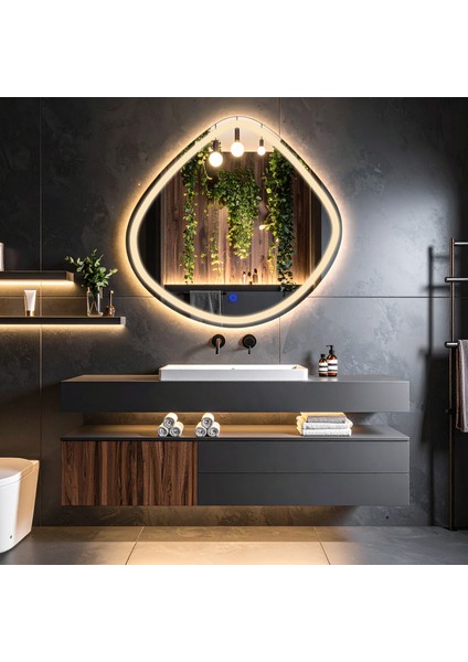 Arelu Günışığı Led'li Lazer Kumlamalı Lavabo & Banyo Aynası (Dokunmatik Sensörlü) fiyatları