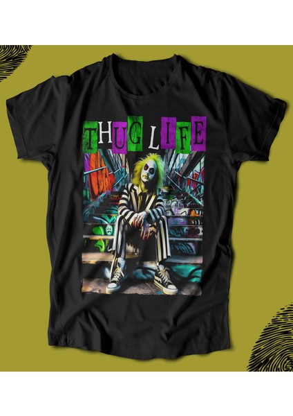 'joker – Thug Life Thematic 'regular-Fit' Baskılı 'regular-Fit' Unisex Tişört