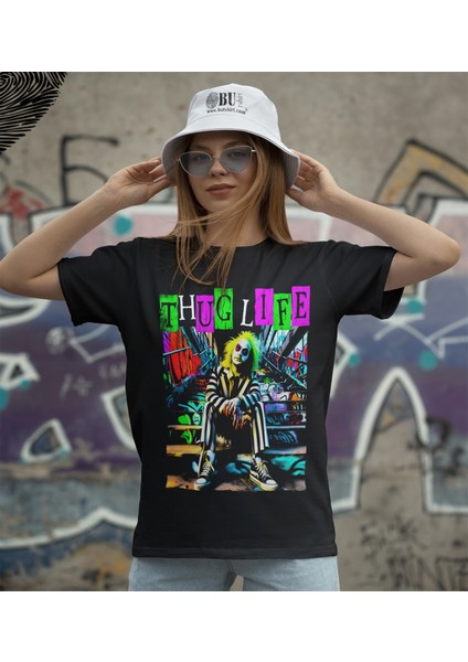 'joker – Thug Life Thematic 'regular-Fit' Baskılı 'regular-Fit' Unisex Tişört