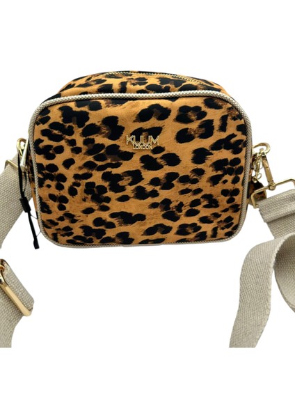 Omuz Askılı Leopar Desenli Premium Kadın Çantası 21X16X9CM