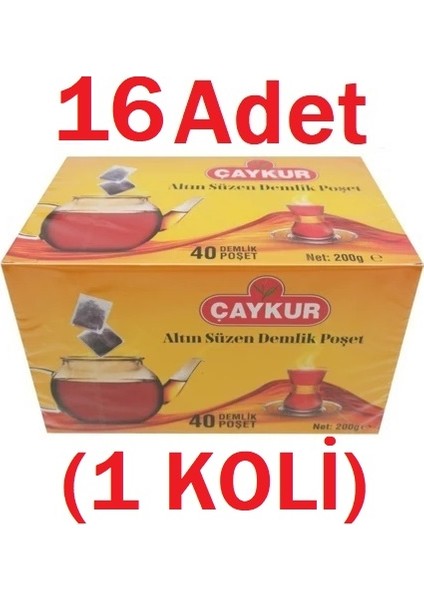 Demlik Poşet Çay 40'lı 200 gr x 16 Adet
