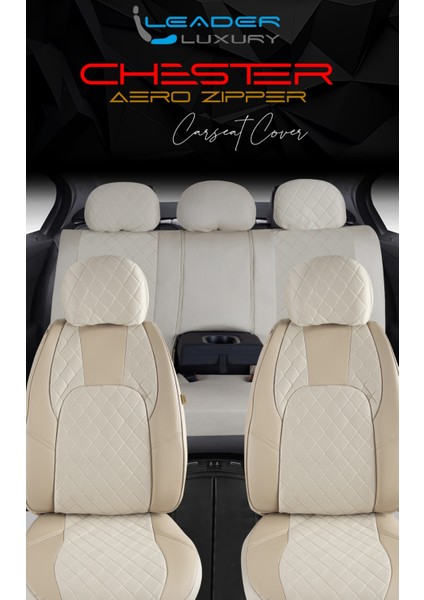 hyundai Accent Uyumlu Lüx Yarı Deri Oto Koltuk Kılıfı Ön Arka Takım Caprice Bej Auto Good Store