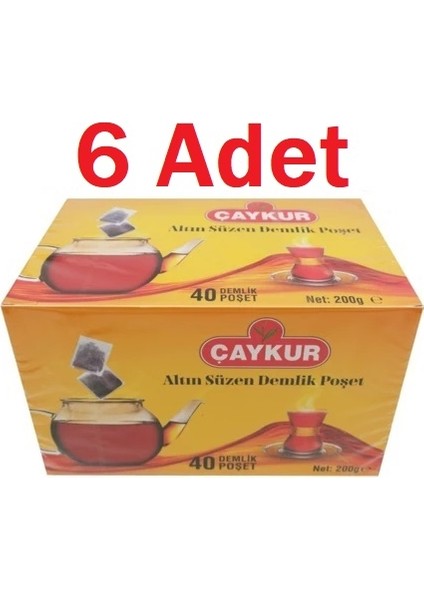 Demlik Poşet Çay 40'lı 200 gr x 6 Adet