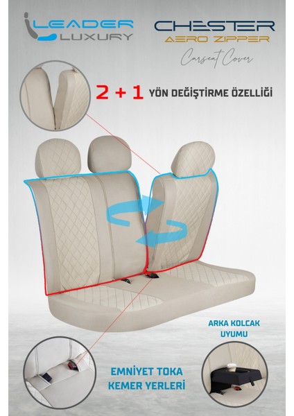 kia Ceed Yeni Uyumlu Lüx Yarı Deri Oto Koltuk Kılıfı Ön Arka Takım Caprice Bej Auto Good Store fırsatları