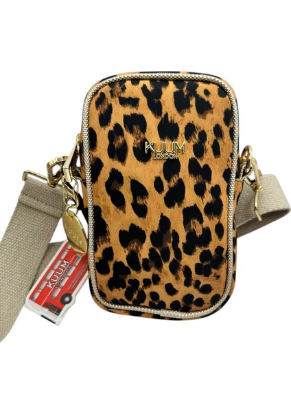 Çarpraz Omuz Askılı Leopar Desenli Premium Kadın Çantası 19X12X8