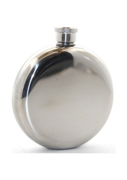 Paslanmaz Çelik Yuvarlak 5 Oz Tekli Matara Çelik Renk