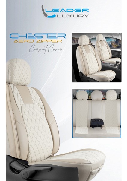 citroen C-Elysee Uyumlu Lüx Yarı Deri Oto Koltuk Kılıfı Ön Arka Takım Caprice Bej Auto Good Store modelleri