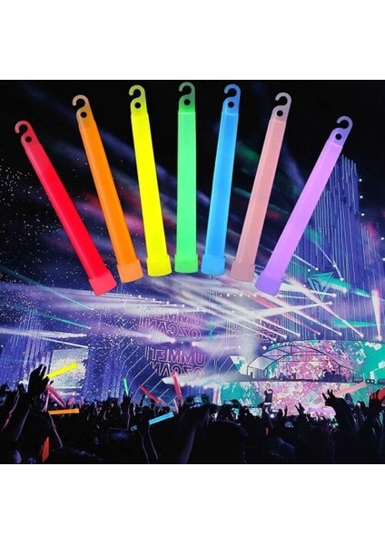 Karanlıkta Yanan Asılabilir ip Aparatlı Glow Stick Lamba Seti 15cm
