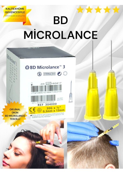 Prp Iğne Ucu Dolgu Botox - Mezoterapi Iğnesi 30G 0,3 x 13MM 100 Adet
