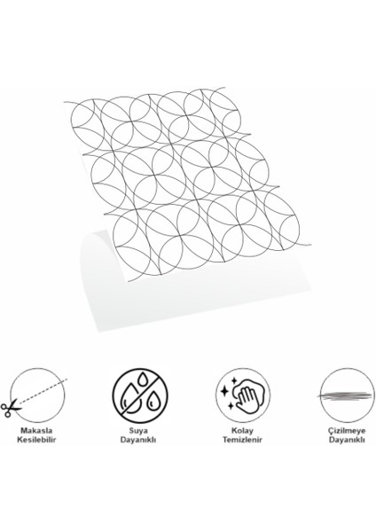 Decohandy Pvc Duvar Karosu 30X30CM 4'lü Paket - Siyah Daire Geometrik Desen 0,36M2 fiyatları