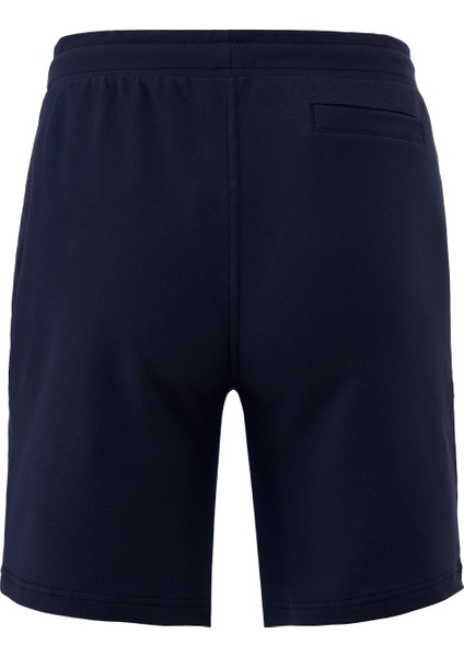 Pamuklu Erkek Lacivert Casual Şort 2 Iplik Yan Cep Bağcıklı Regular Fit Normal Kalıp Boru Paça Günlük Bermuda