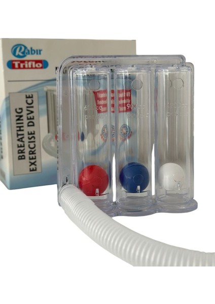 Triflo Solunum Egzersiz Cihazı- 3 Tane Üfleme Topu Nefes Egzersizi - 1 Adet