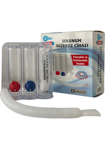 Triflo Solunum Egzersiz Cihazı- 3 Tane Üfleme Topu Nefes Egzersizi - 1 Adet