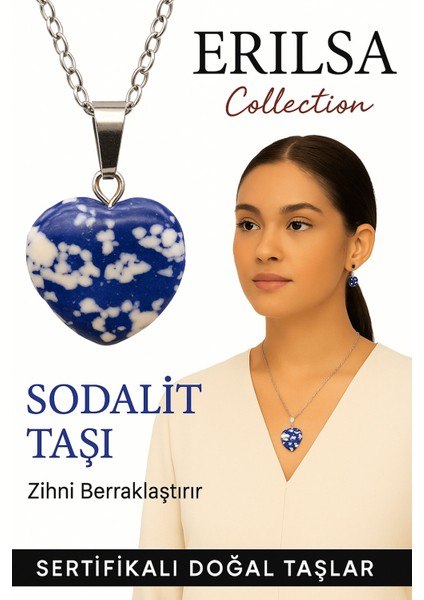 Sertifikalı Kalp Model Sodalit Taşı Kolye – Zihinsel Netlik ve Ifade Gücü