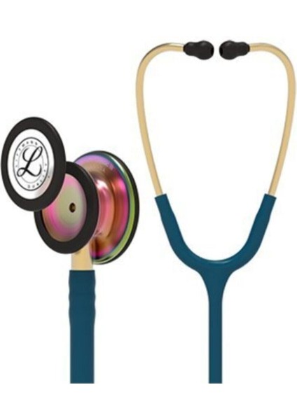 Renkli 3m klasik stetoskop, karayip mavi hortum ve yüzey dinleme çanı