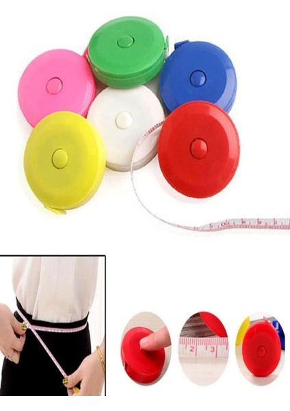 Renkli otomatik makara basmalı mezura, vücut ölçüm için 1,5 m fırsatları