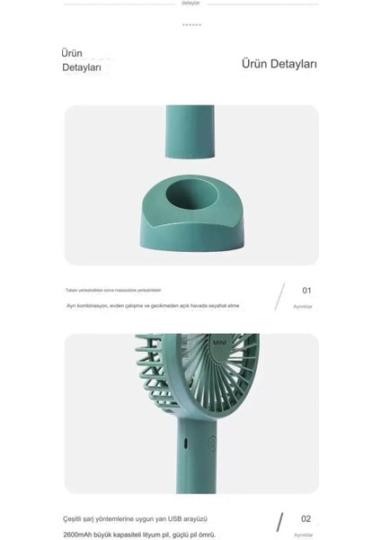 Sessiz ve taşınabilir mini USB fan, şarjlı el soğutucu, hafif ve kullanışlı.