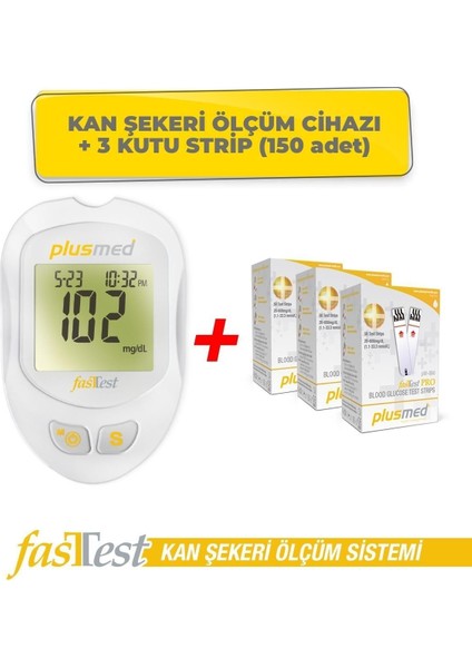 Fasttest Ölçüm Cihazı ve 3 Kutu Strip