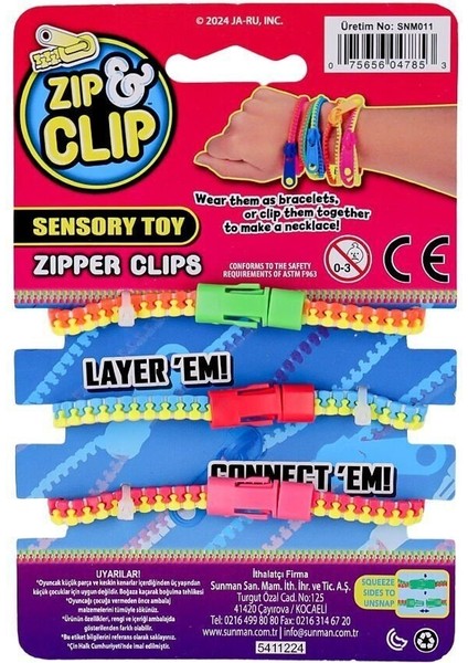 4785 Zıp Clip Zipper Clips 3lü -Sunman