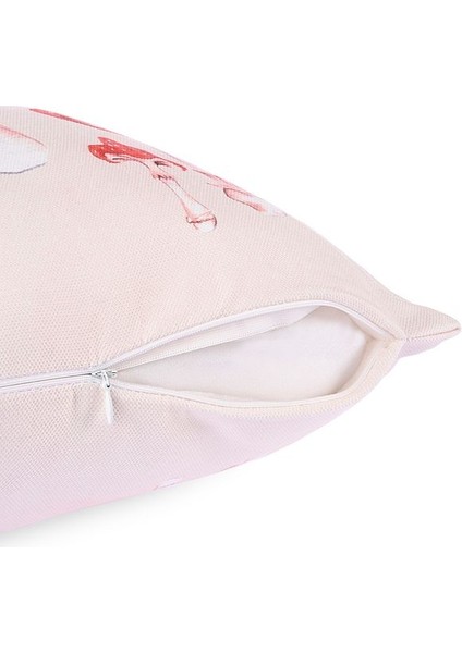 Kırmızı Mantar Desenli Dijital Baskılı Petek Kumaş Kırlent Kılıfı – 43X43 cm modelleri