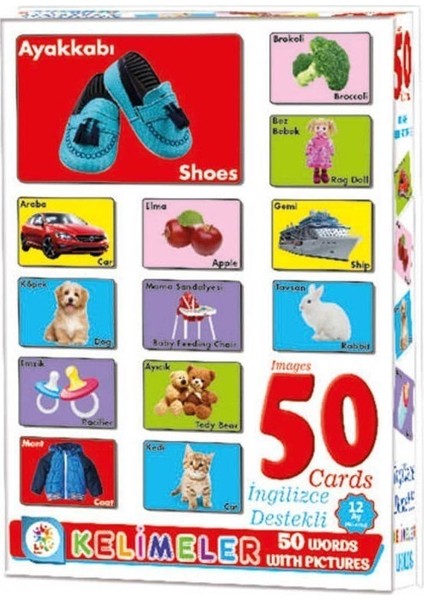 LC7179 Laço, Resimli 50 Kelime - İngilizce Destekli / +12 ay