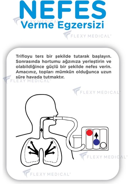 Üçlü Solunum Egzersiz Cihazı Seti, Sağlıklı Nefes, Günlük Kullanım İçin Ideal