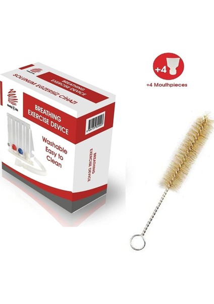 Triflo Solunum Egzersiz Cihazı Kutulu, Yıkama Fırçası ve 4 Yedek Ağızlık ile