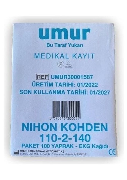 Ekg Kağıdı 110-2-140, 3 Adet, Sağlık ve Medikal Kullanım İçin Uygun