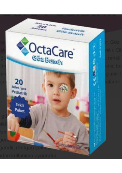 Pediatrik Göz Pedi Erkek 5 cm x 6,2 cm 20 Adet, TR Menşei