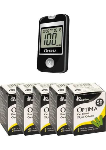 Şeker Ölçüm Cihazı + 50LI Strip x 5 Adet