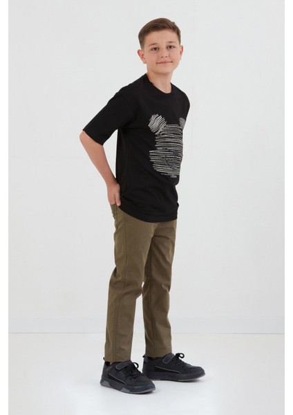 Ayıcık Baskılı Bisiklet Yaka Erkek Çocuk Tişört fırsatları