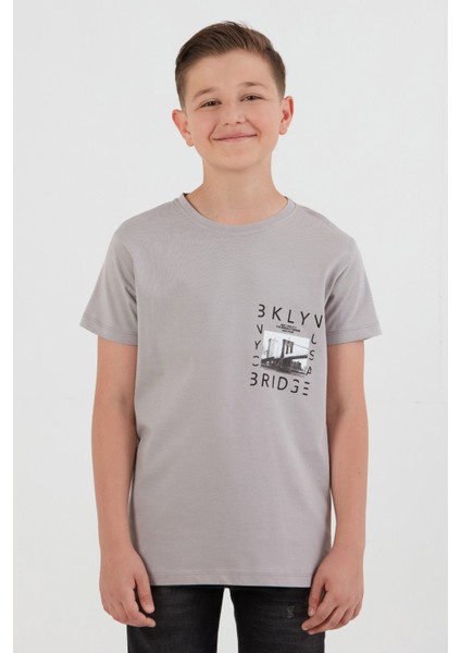 %100 Pamuk Baskılı Erkek Çocuk Tişört