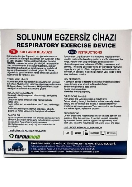 Solunum Egzersiz Cihazı Triflo 3 Top, Sağlıklı Nefes ve Güçlü Akciğerler, Türkiye Menşei