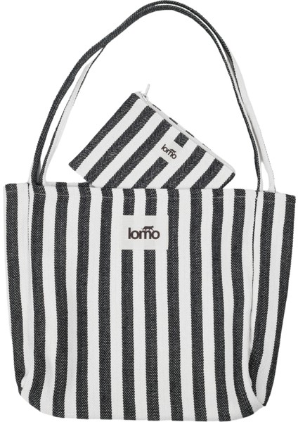 One Omuz Çantası – Hem Günlük Hem Tatil Şıklığı Mini Clutch Hediye - Siyah Çizgili