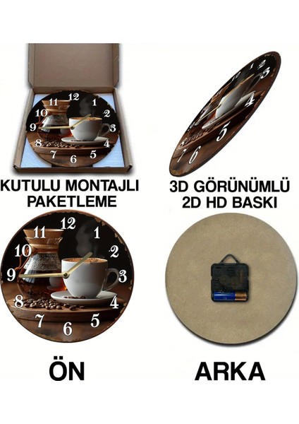 Beyaz Ahşap Yuvarlak Duvar Saati, Kuvars Hareketli, 33x33, Doğa Temalı indirimleri
