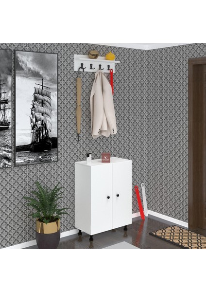 Kenzlife Portmanto Ayakkabılık ve Askılık Kalçın5 Byzbyz 83*060*32 Onbeş Çift Ayakkabı Kapasitesi